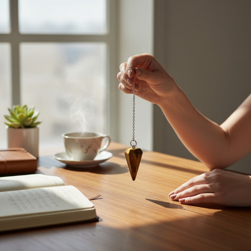Pendule oeil de tigre hexagonal Afrique du Sud A