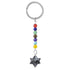 Porte clefs 7 chakras Merkaba Larvikite (granite)
