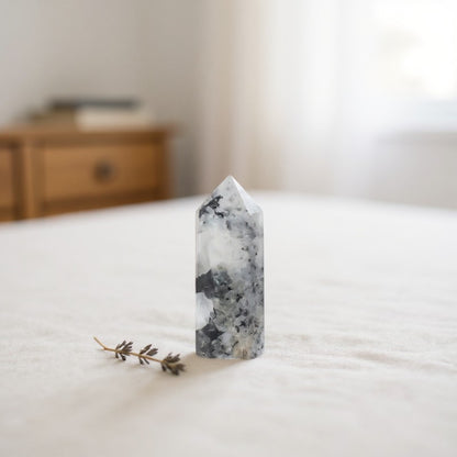 Prisma de piedra lunar arcoíris (peristerita) Madagascar A - 70-90 mm