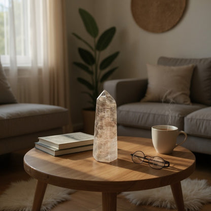 Prisme pierre de lune noire orangée Madagascar A - 60-80mm