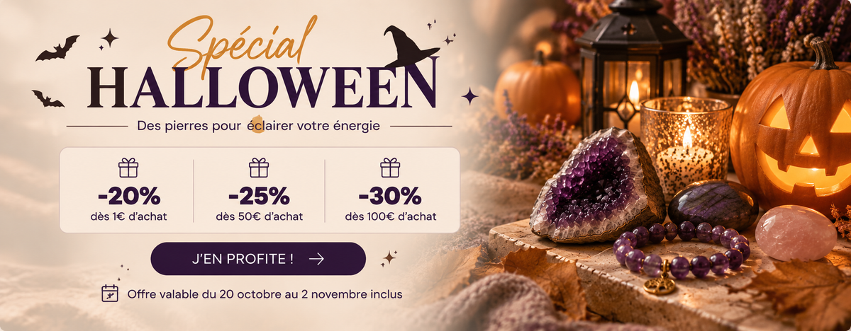 Promotion Halloween : -20 % dès 1 €, -25 % dès 50 €, -30 % dès 100 € d'achat, du 20 octobre au 2 novembre