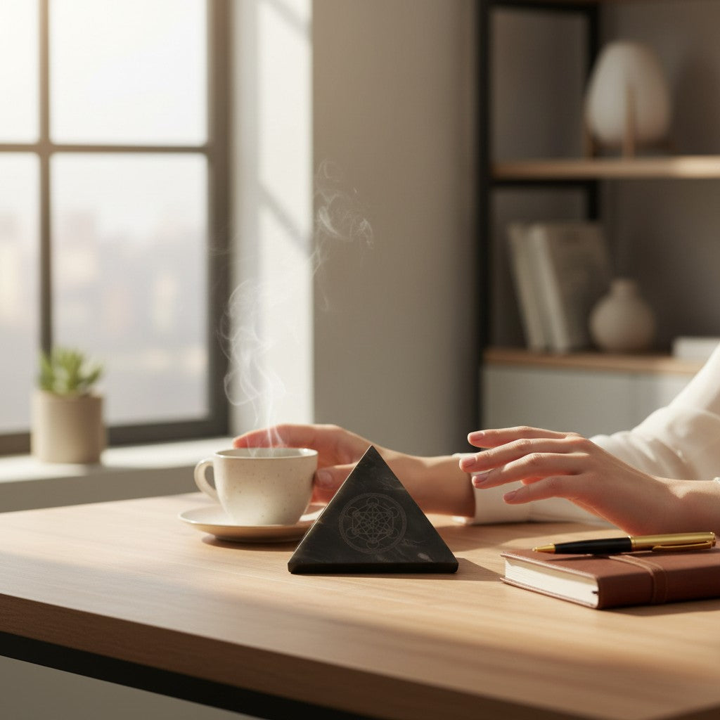 Pyramide shungite Russie AA Metatron (50mm)