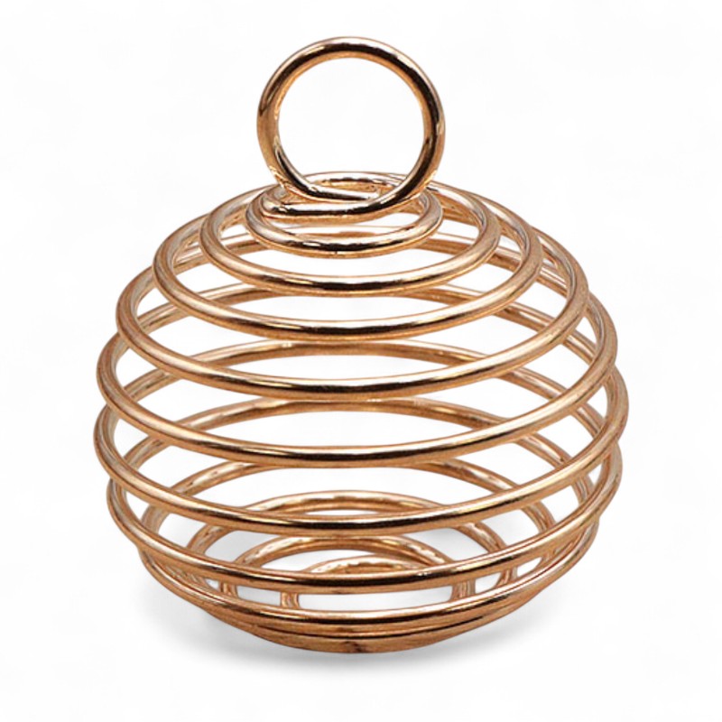 Soporte en espiral dorado para piedras laminadas o piedras en bruto