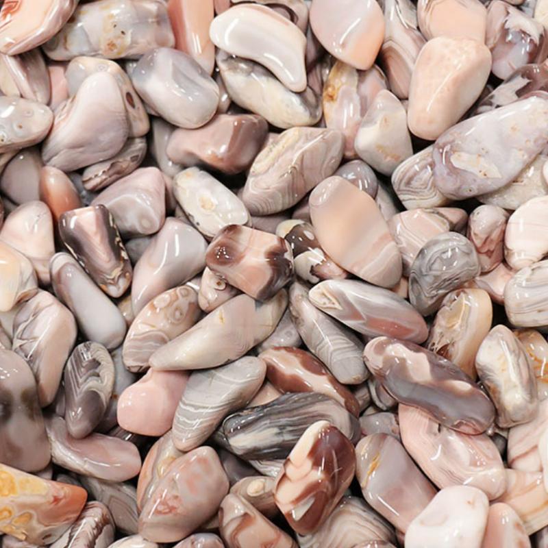 Agate Botswana rose A (pierre roulée) - La Boite à Cailloux