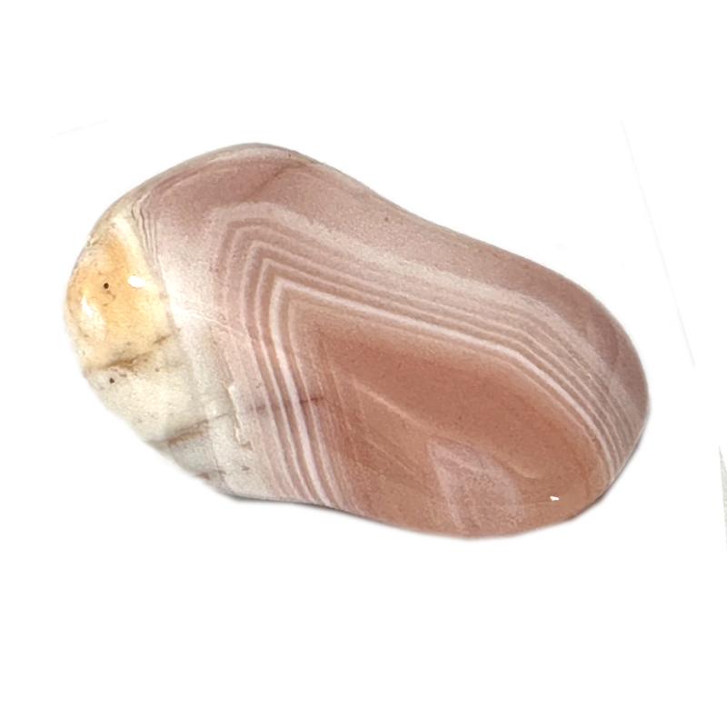 Agate Botswana rose A (pierre roulée) - La Boite à Cailloux