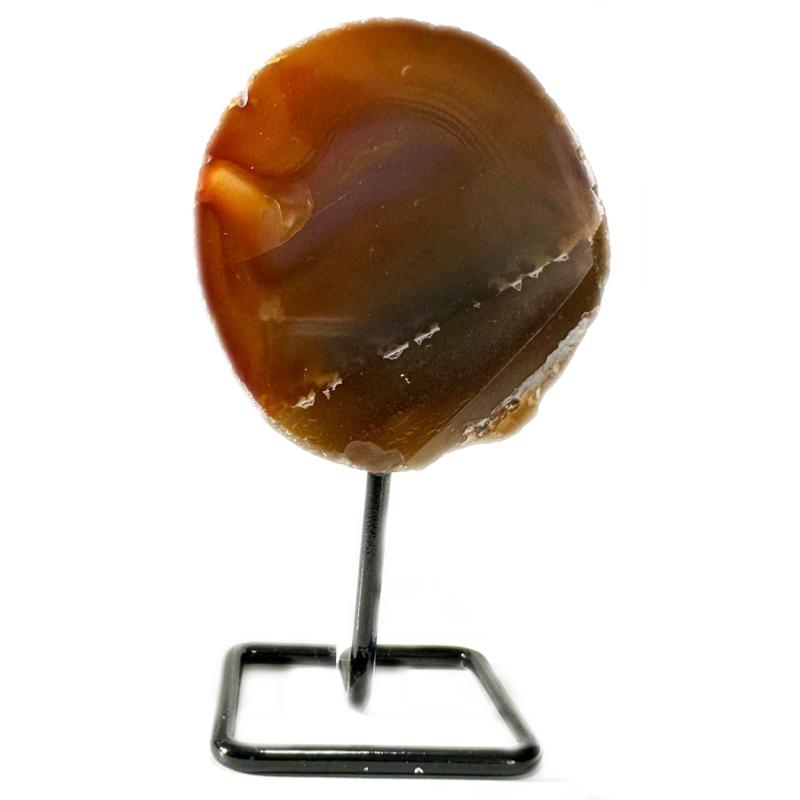 Agate Brésil AA sur support métallique (mini géode) - 361g - La Boite à Cailloux