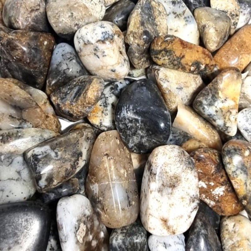 Agate dentrite Brésil A (pierre roulée) - La Boite à Cailloux