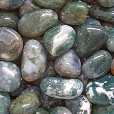 Agate mousse Inde A (pierre roulée)