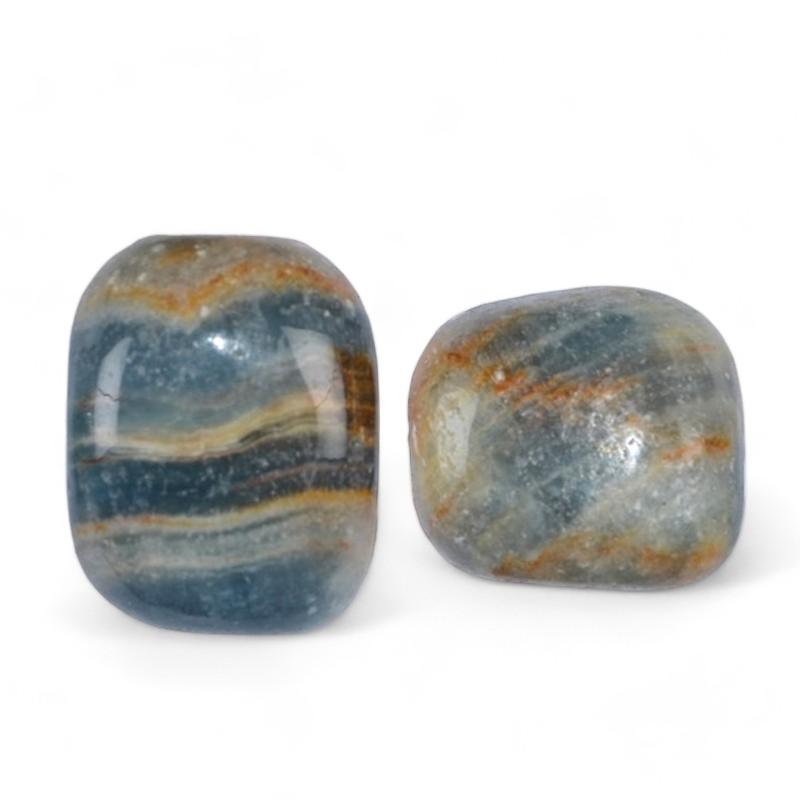 Aragonite bleue Pakistan A+ (pierre roulée) - La Boite à Cailloux