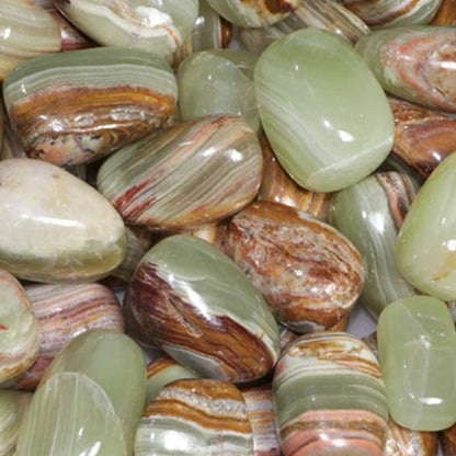 Aragonite verte Pérou A (pierre roulée) - La Boite à Cailloux