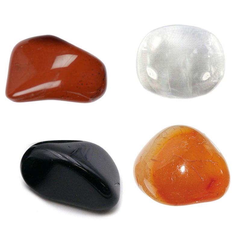 Assortiment de pierres roulées: anti - Stress 4 pierres - La Boite à Cailloux
