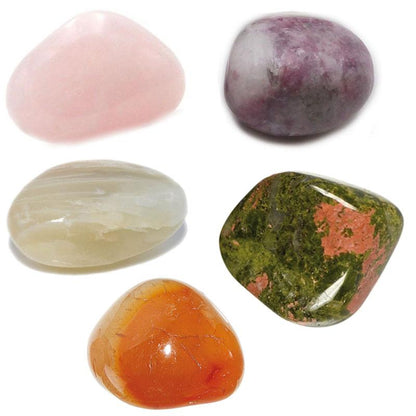 Assortiment de pierres roulées: fertilité 5 pierres - La Boite à Cailloux