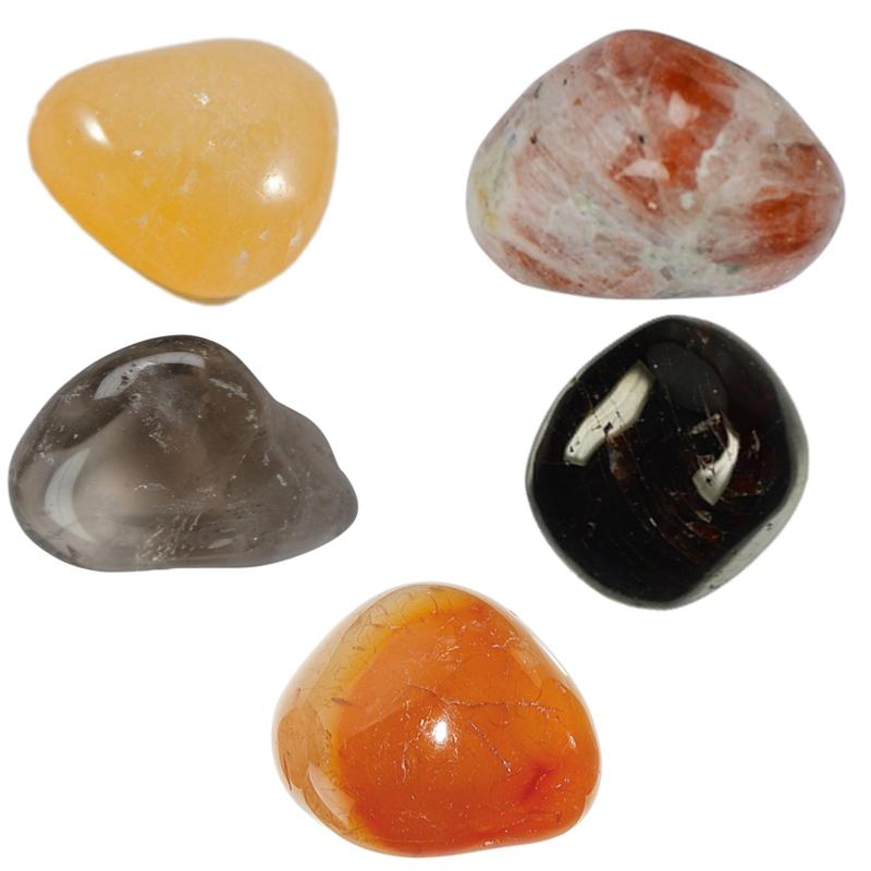 Assortiment de pierres roulées: libido 5 pierres - La Boite à Cailloux