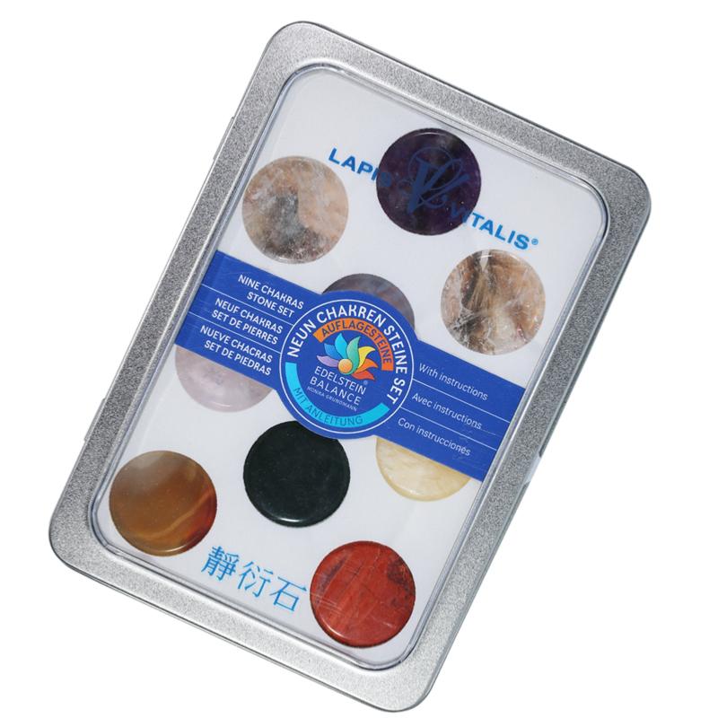 Assortiment galets 7 chakras grand modèle + boite de rangement - La Boite à Cailloux