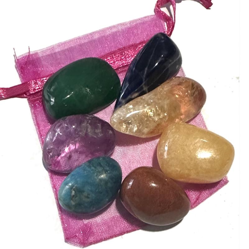 Assortiment pierres roulées 7 chakras - La Boite à Cailloux