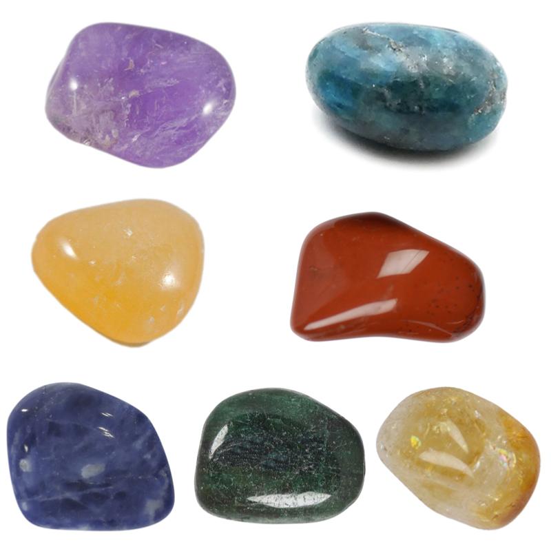 Assortiment pierres roulées 7 chakras - La Boite à Cailloux