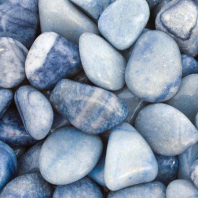 Aventurine bleue ou quartz bleu Brésil A (pierre roulée)