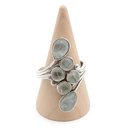 Bague Aigue - Marine Namibie AA argent 925 - La Boite à Cailloux
