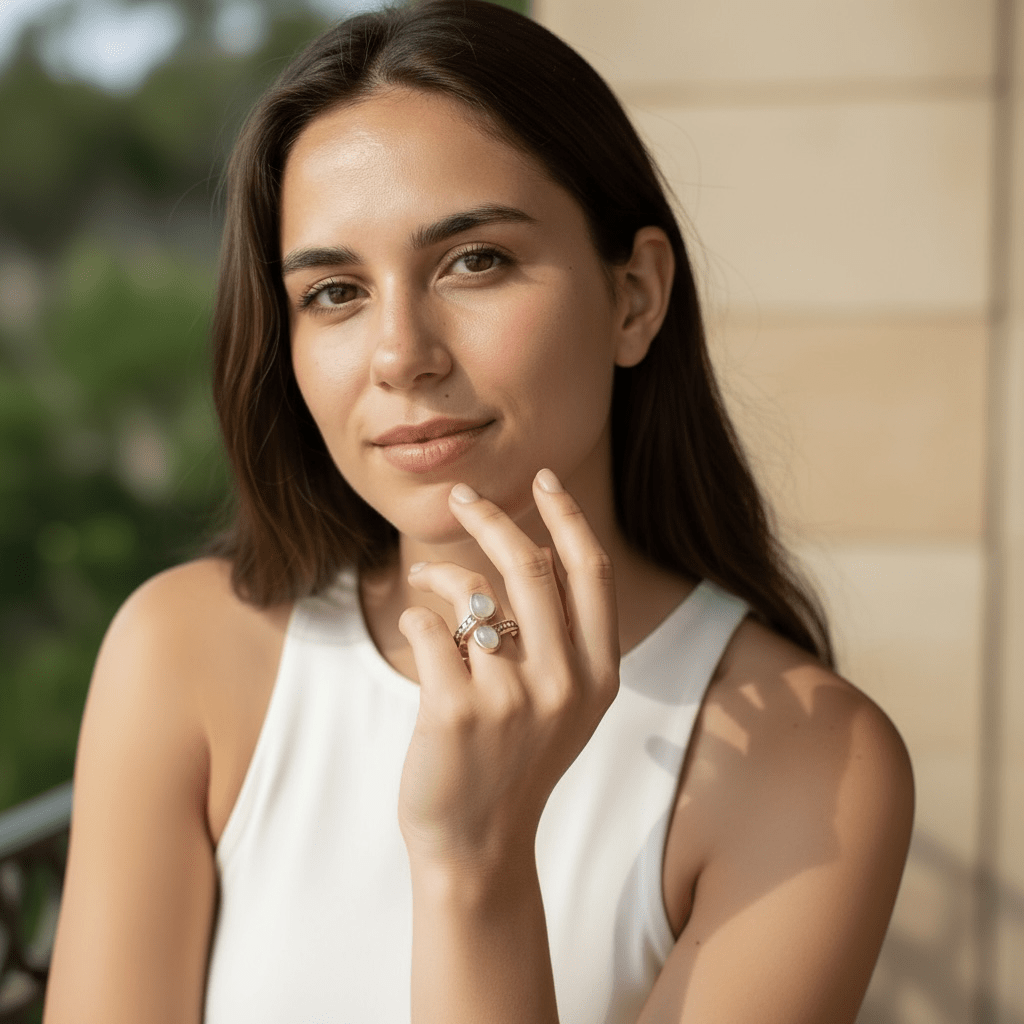 Bague Aigue - Marine Namibie AA argent 925 - La Boite à Cailloux