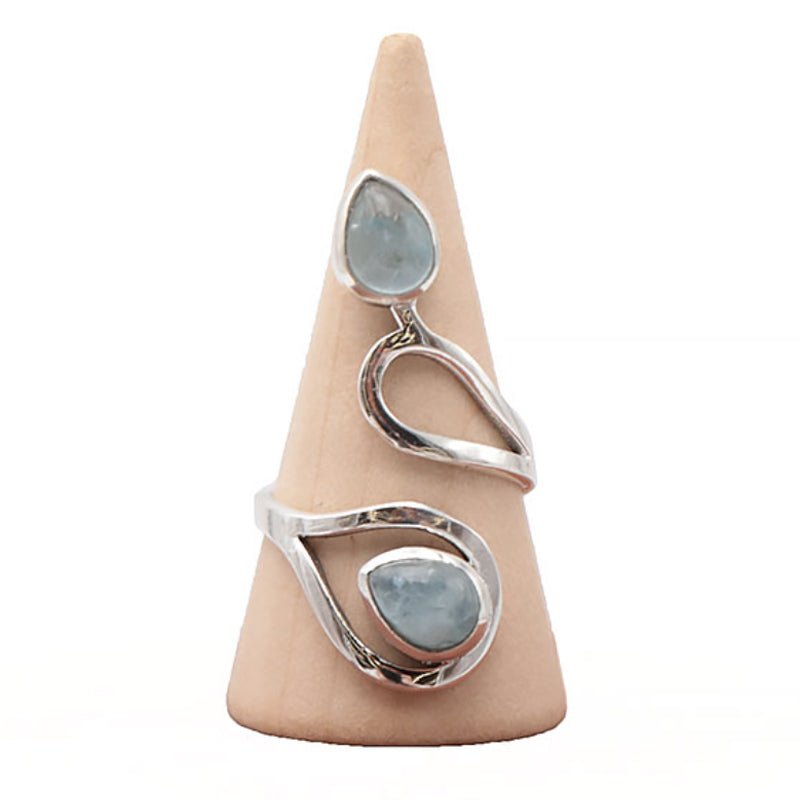 Bague Aigue - Marine Namibie AA argent 925 - La Boite à Cailloux