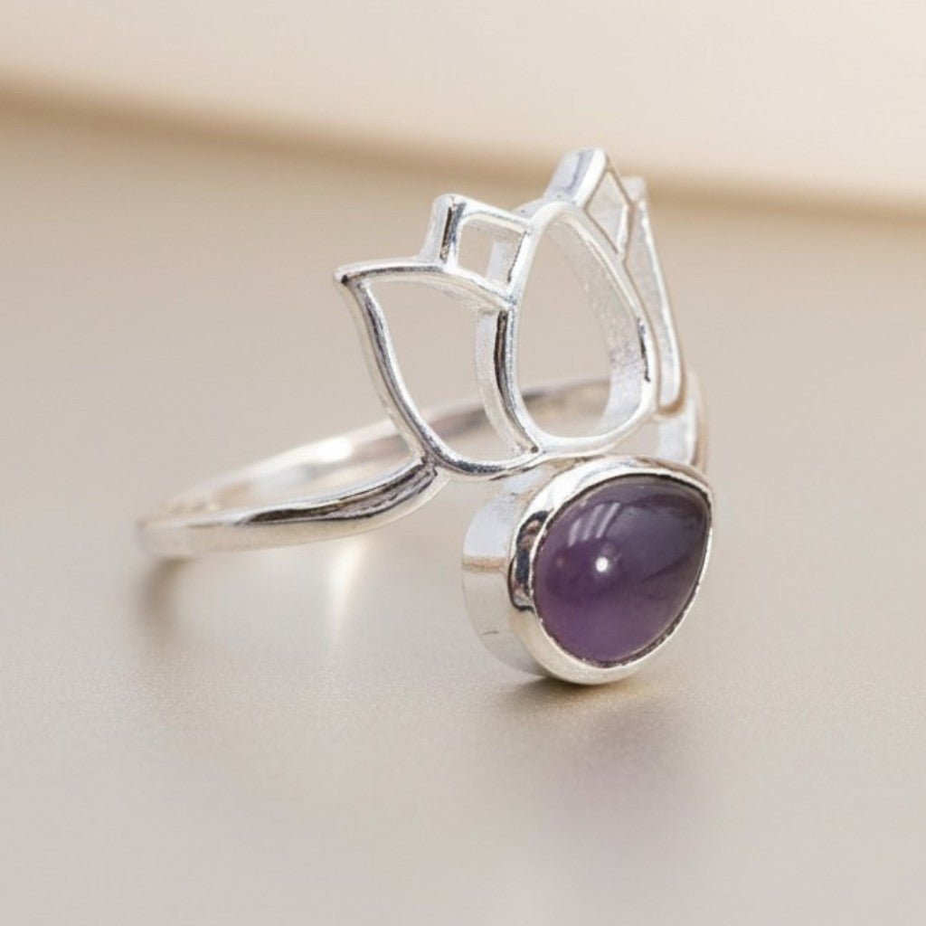 Bague améthyste Brésil AA argent 925 - La Boite à Cailloux