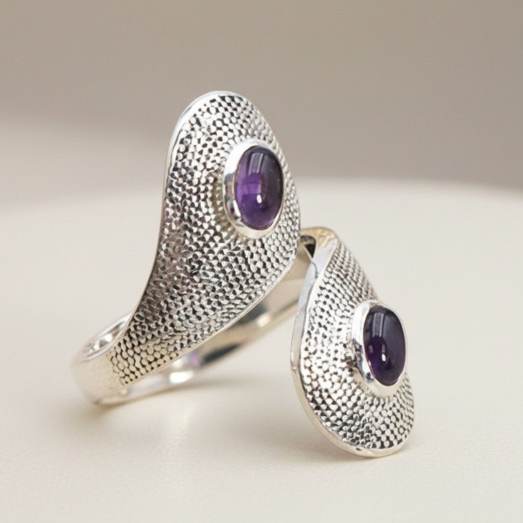Bague améthyste Brésil AA argent 925 - La Boite à Cailloux