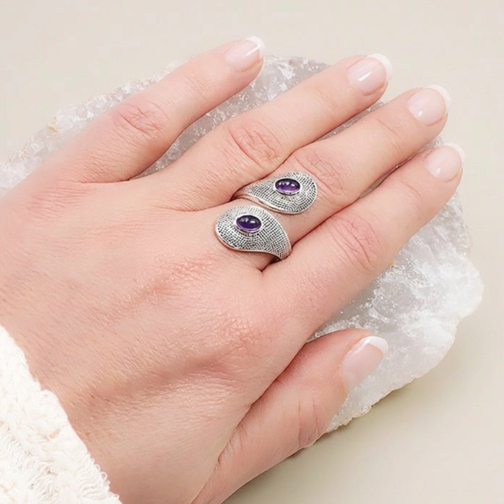 Bague améthyste Brésil AA argent 925 - La Boite à Cailloux