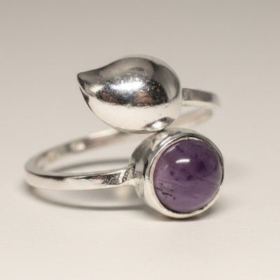 Adjustable ring Aquamarine Brazil AA silver 925