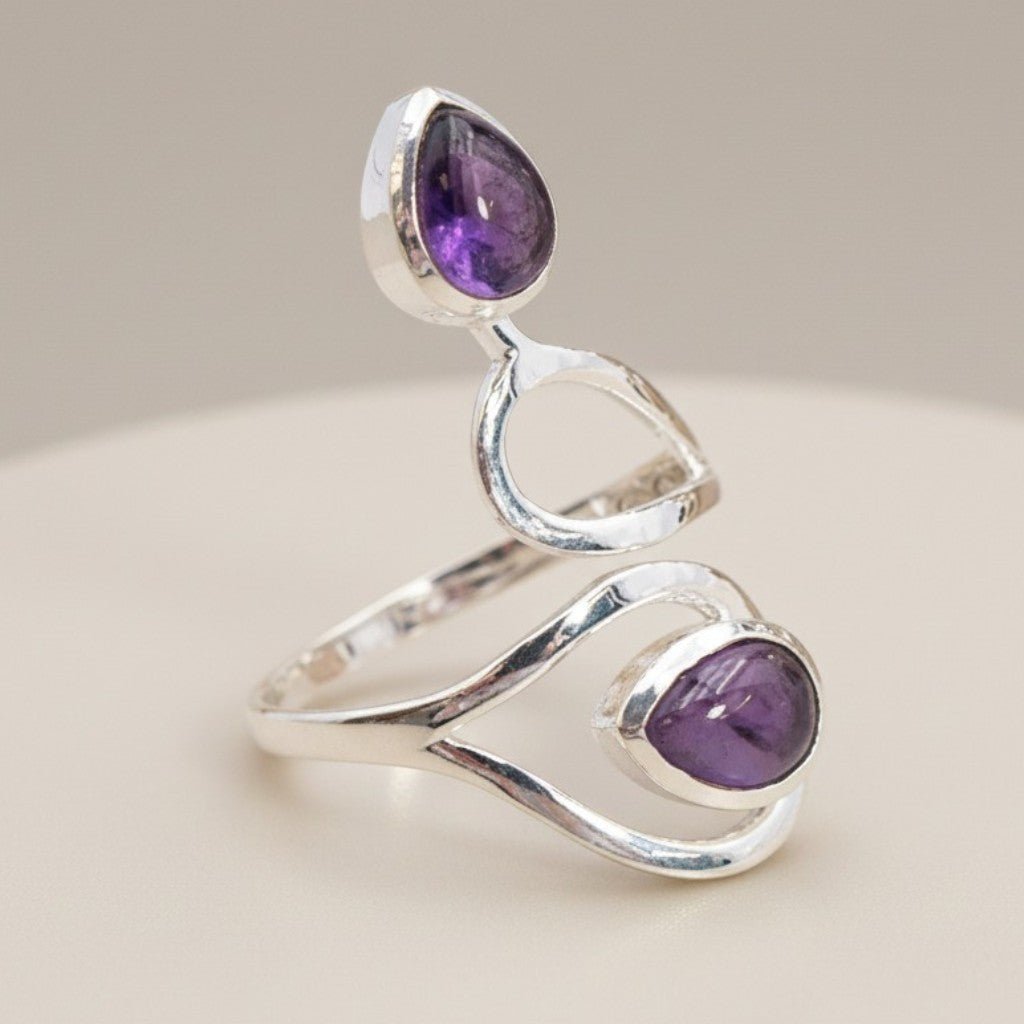 Bague améthyste Brésil AA argent 925 - La Boite à Cailloux