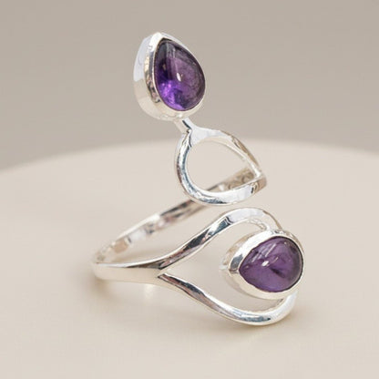 Bague améthyste Brésil AA argent 925 - La Boite à Cailloux