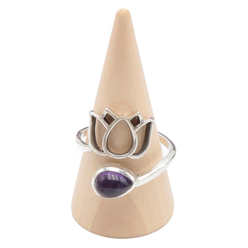 Bague améthyste Brésil AA argent 925 - La Boite à Cailloux