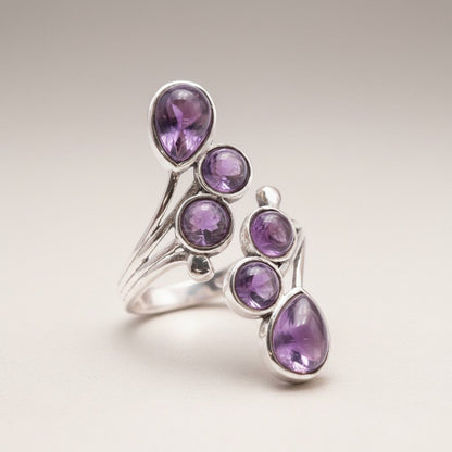 Bague améthyste Brésil AA argent 925 - La Boite à Cailloux