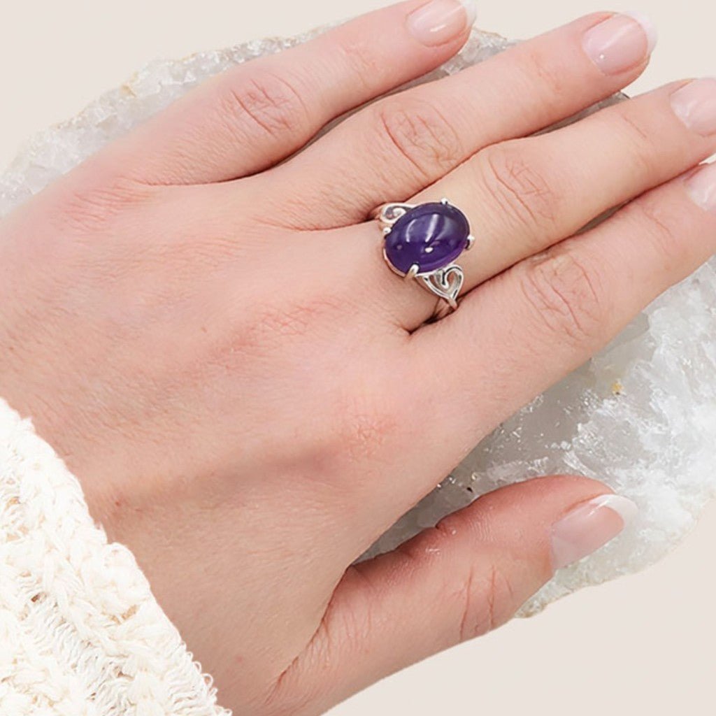 Bague améthyste Brésil AA argent 925 - La Boite à Cailloux