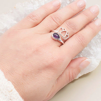 Bague améthyste Brésil AA argent 925 - La Boite à Cailloux