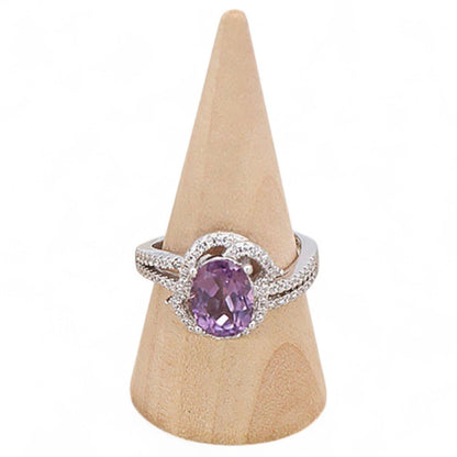 Bague améthyste Brésil AAA argent 925 Rhodié - La Boite à Cailloux