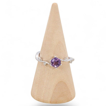 Bague améthyste Brésil AAA argent 925 Rhodié - La Boite à Cailloux
