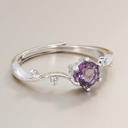 Bague améthyste Brésil AAA argent 925 Rhodié - La Boite à Cailloux
