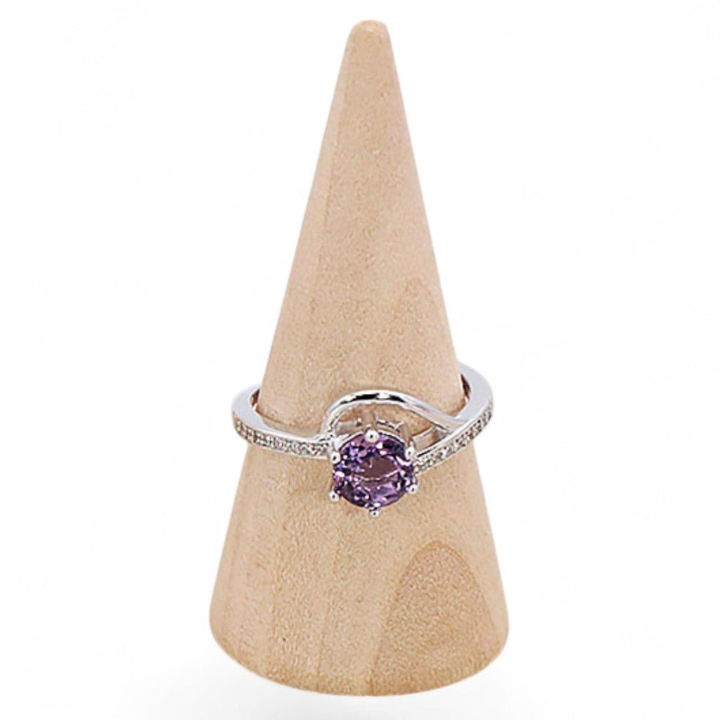 Bague améthyste Brésil AAA argent 925 Rhodié - La Boite à Cailloux