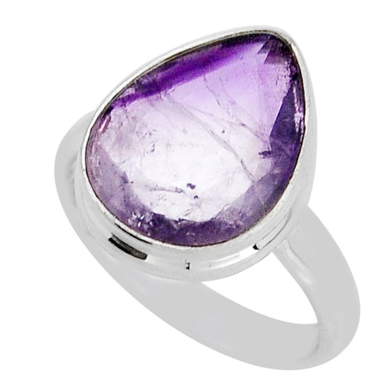 Bague améthyste rubannée Brésil AA argent 925 - La Boite à Cailloux
