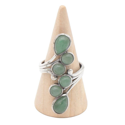 Bague Aventurine verte Brésil AA argent 925 - La Boite à Cailloux