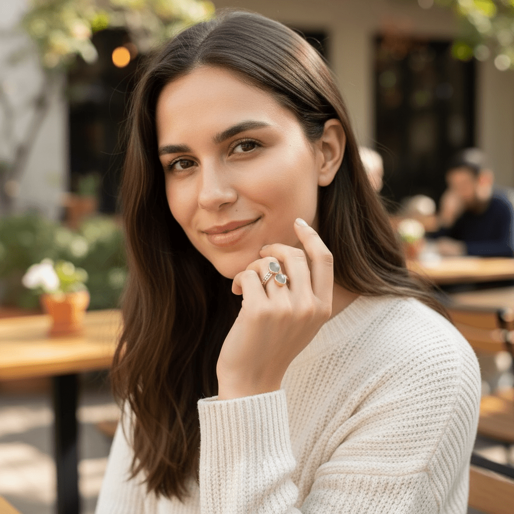 Bague Aventurine verte Brésil AA argent 925 - La Boite à Cailloux