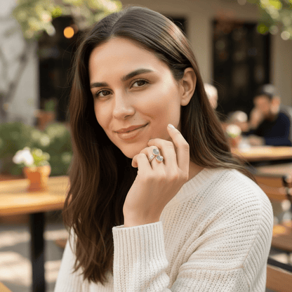 Bague Aventurine verte Brésil AA argent 925 - La Boite à Cailloux