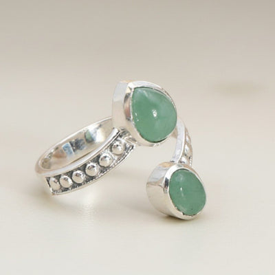Brazilian Green Aventurine AA Sterling Silver 925 Ring