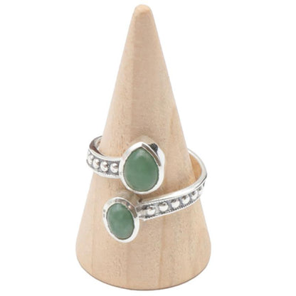 Bague Aventurine verte Brésil AA argent 925 - La Boite à Cailloux