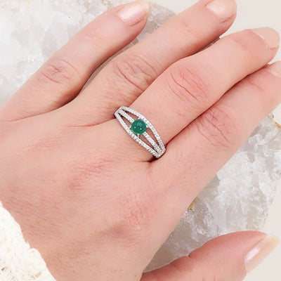 Bague chrysoprase Australie AAA argent 925 Rhodié