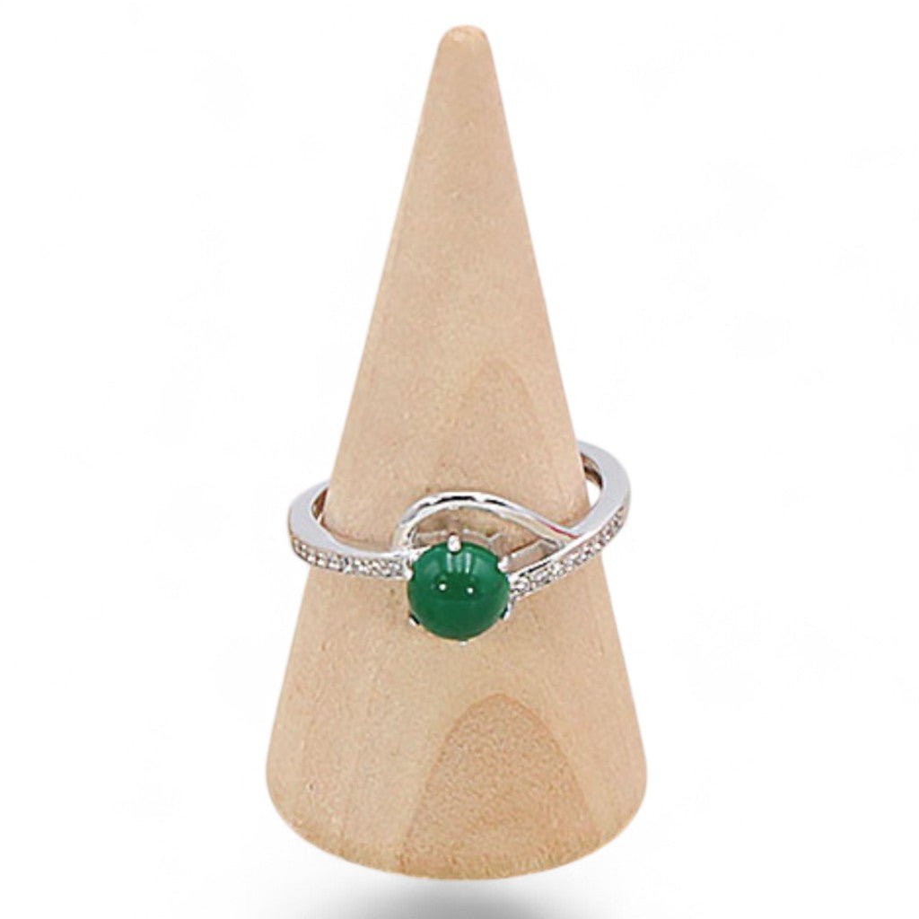 Bague chrysoprase Australie AAA argent 925 Rhodié - La Boite à Cailloux