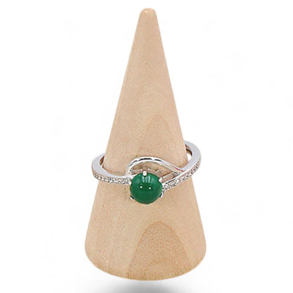 Bague chrysoprase Australie AAA argent 925 Rhodié - La Boite à Cailloux