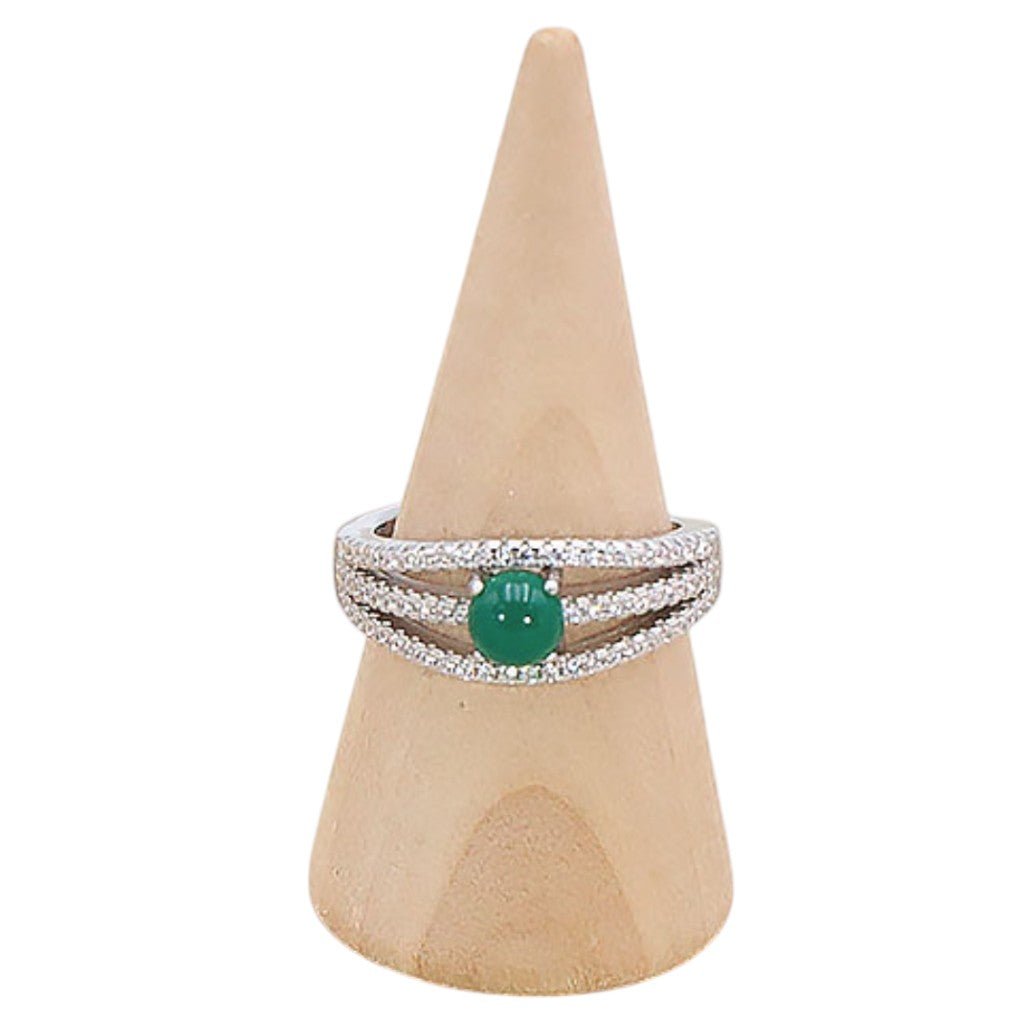 Bague chrysoprase Australie AAA argent 925 Rhodié - La Boite à Cailloux