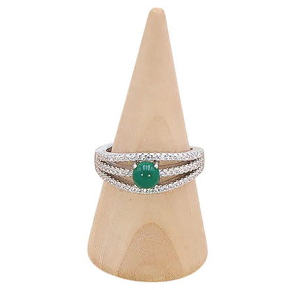 Bague chrysoprase Australie AAA argent 925 Rhodié - La Boite à Cailloux