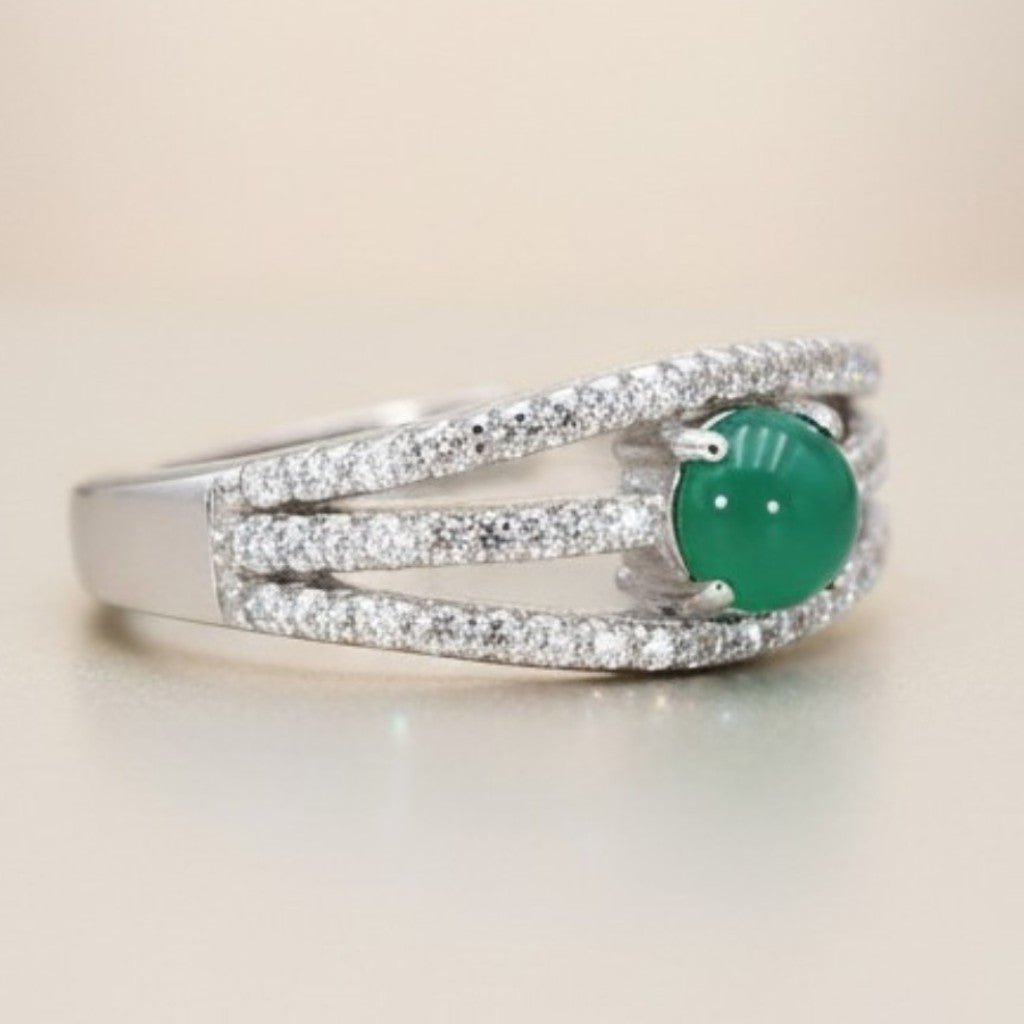 Bague chrysoprase Australie AAA argent 925 Rhodié - La Boite à Cailloux